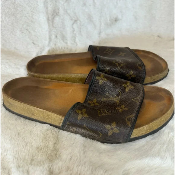 Louis Vuitton sliders authentic strap (only) but custom soles unisex size 8.5 - Picture 1 of 8